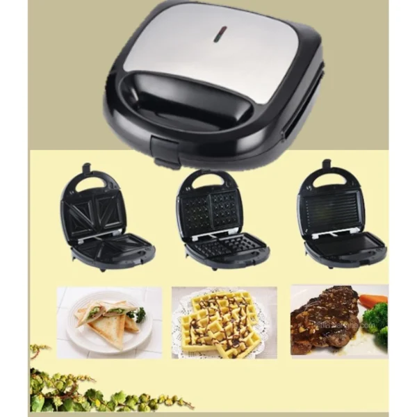 a24b726165bba5a9a5cc514944273db8.webp Electric Sanwich Maker Automatic Mini Waffle Bread Breakfast Baking Machine Oven Iron Grill