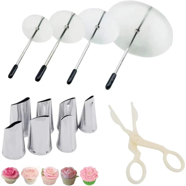 my-11134207-7ras9-mbz020j75keu59.webp 12PCS Rose Nozzles Decorating Set Professional Buttercream Tools for Cakes Cupcakes Cake Decorating