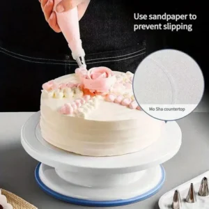 my-11134207-7rasf-m9twx9et2sj6cc.webp Non Slip Cake Turntable Silicone PP Plastic 360 Rotating for Cake Decorating DIY Cake Baking Tools