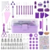 235 Piece PURPLE Baking Set Ultimate Cake Decorating Kit 39 Nozzles 100 Piping Bags 8 Carving Tools