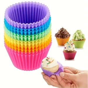 my-11134207-820l8-mfs1qoumckcs33.webp 12PCS Silicone Muffin Cups Set Food Grade Reusable Baking for Oven Microwave Non Stick Cupcake Mold