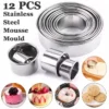 my-11134207-820ld-micp5mhmgd1f8f.webp 12pcs Set Stainless Steel Round Cutter Cookie Moulds Mousse Cake Ring Biscuit Cutting Baking Tools