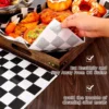 50PCS Checkboard Food Grade Wax Paper Food Wrapping Paper Fried Food Anti Oil Pad Paper Baking Paper