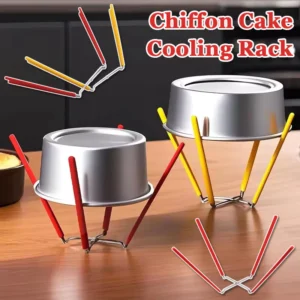 sg-11134201-81zw5-milaijg9snped5.webp Chiffon Cake Cooling Rack Stainless Steel Cake Stand with Stable Four Claws Foldable Baking Holder