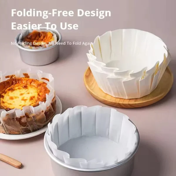 50PCS Each Size No Folding Required Basques Cake Baking Paper Oven Air Fryer Oilproof Cake Pan Liner