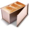 Loaf Pan with Lid  1lb Dough Capacity Non Stick Bakeware for Baking Bread  Carbon Steel Corrugated Bread Toast Box Mold