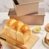 Loaf Pan with Lid  1lb Dough Capacity Non Stick Bakeware for Baking Bread  Carbon Steel Corrugated Bread Toast Box Mold